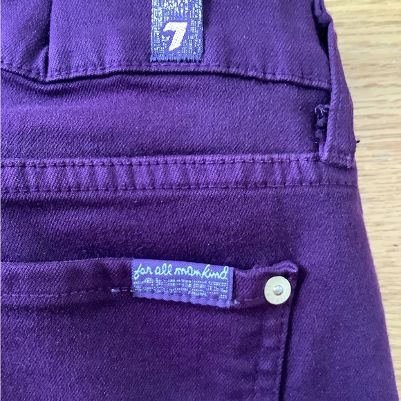 7 For All Mankind skinny Jean, red violet size 30 mid rise - Picture 2 of 3